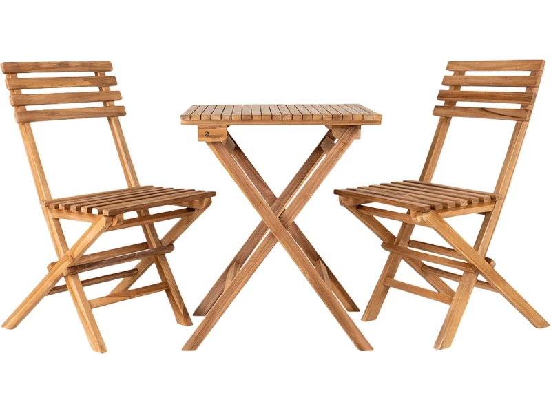 Artichok Lenneke Houten Bistroset Naturel - Teakhout - Set van