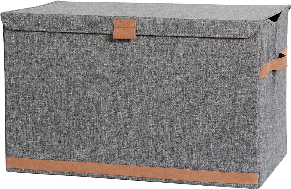 Aurixi® Dekenkist – Dekenmand – Opbergbank – Grijs – 62cm