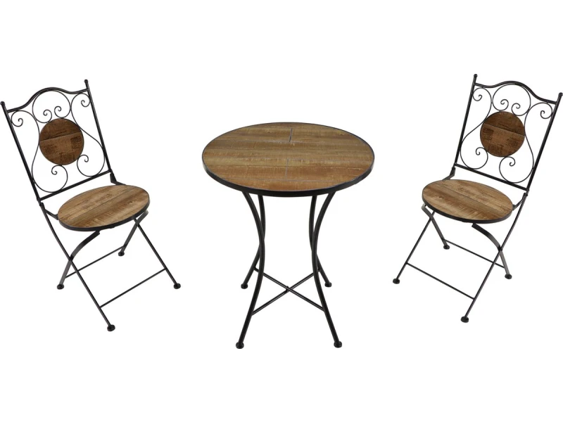 AXI Amรฉlie Bistroset Landelijk Hout - Metalen frame met keramische