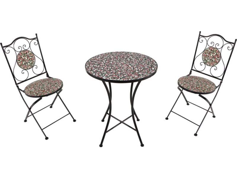 AXI Amélie Bistroset Mozaïek Bloemen Roze - Metalen frame met