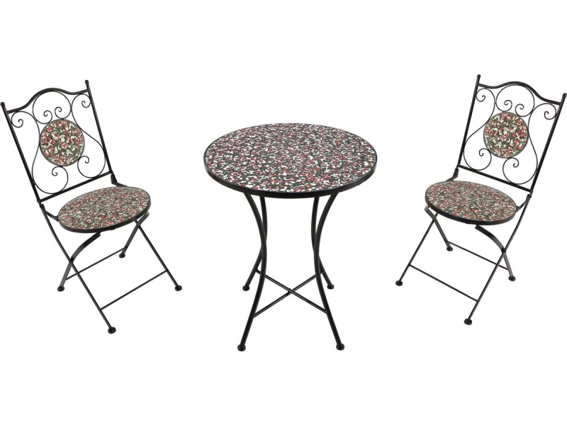 AXI Amรฉlie Bistroset Mozaรฏek Bloemen Roze - Metalen frame met