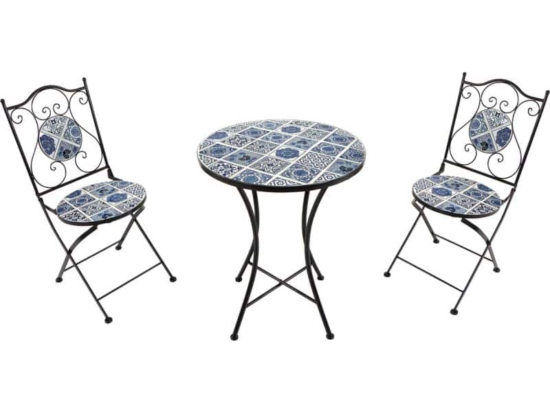 AXI Amélie Bistroset Mozaïek Delfts Blauw - Metalen frame met