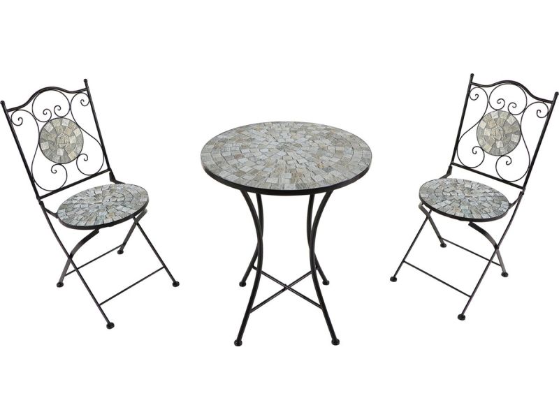 AXI Amélie Bistroset Mozaïek Zandbeige - Metalen frame met keramische