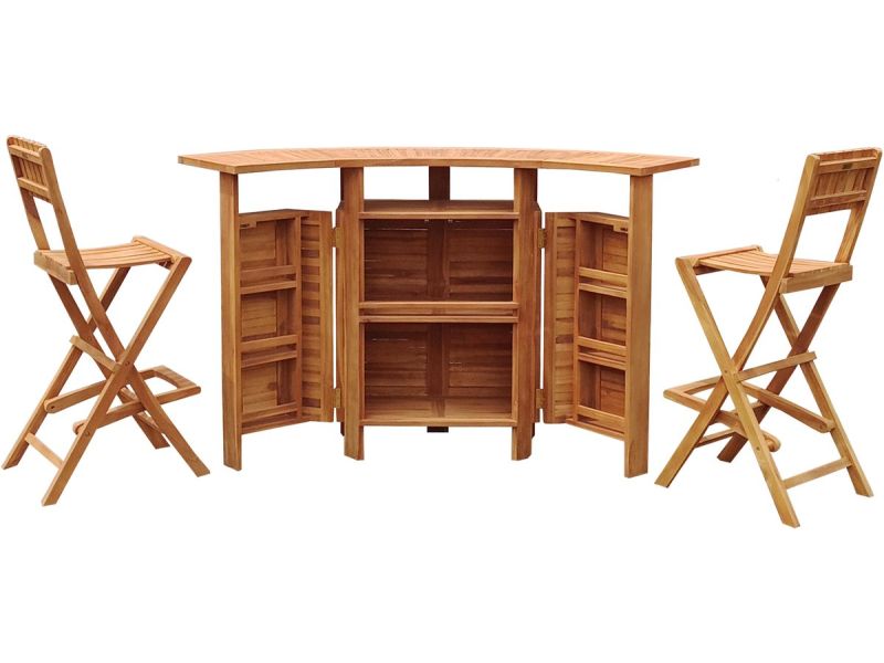 AXI Bruno Teak opklapbare Barset - Met 2 Barkrukken