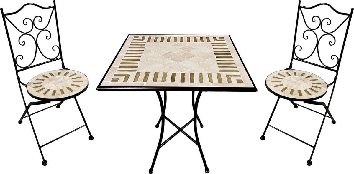 axi camilla 3 delige mozaïek bistroset toscaanse stijl metalen frame