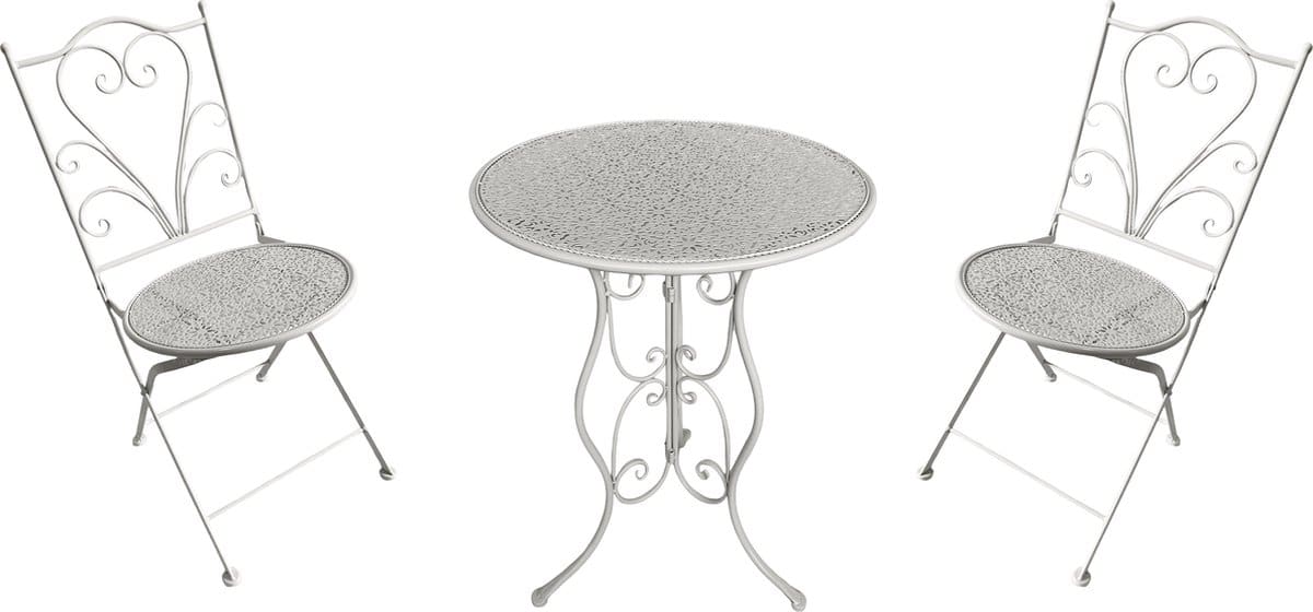 axi eloise 3 delige metalen bistroset gestanst wit gepoedercoat metalen