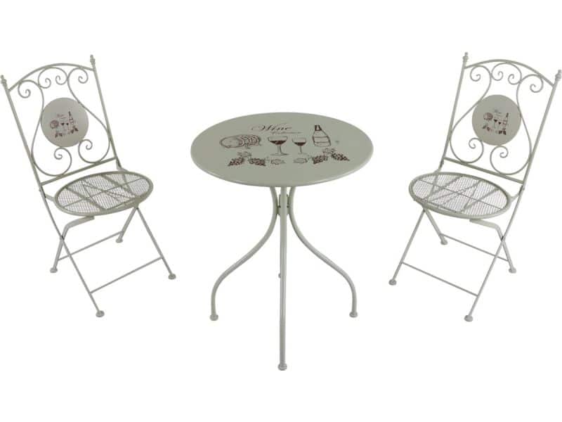 AXI Maxime 3-delige metalen Bistroset Wijn Crème - Gepoedercoat metalen