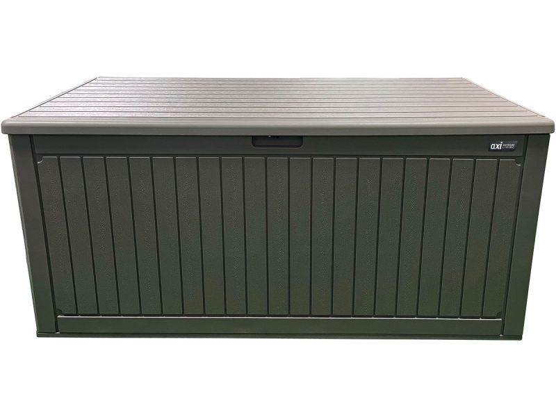 AXI Mike Opbergbox 1000 Liter - Kunststof Tuinbox - 1000 Liter - Bruin - Kussenbox met bodem Met Gasveren - Weerbestendig - 177 x 82 x 83 cm