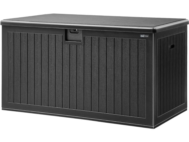AXI Mike Opbergbox 600 Liter - Kunststof Tuinbox - 600 Liter - Zwart - Kussenbox met bodem Met Gasveren - Weerbestendig - 141 x 72 x 72,5 cm