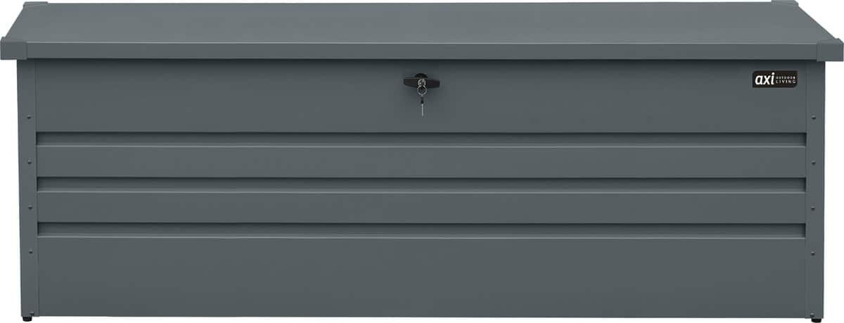 axi miles metalen opbergbox 1000 antraciet kussenbox met bodem en slot 840 liter 185 x 82 x 75 cm