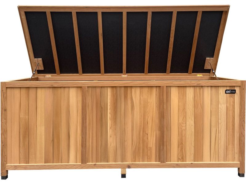 AXI Milo houten Opbergbox L Bruin - Kussenbox met bodem - 800 Liter - 200x80x80 cm - Gecarboniseerd Hemlock hout - Opbergbox Tuin