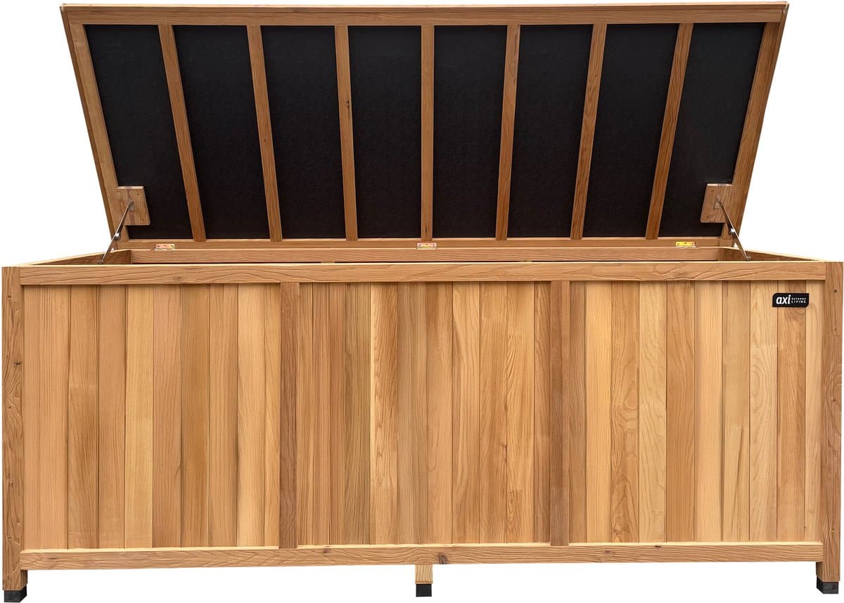 axi milo houten opbergbox l bruin kussenbox met bodem 800 liter 200x80x80 cm gecarboniseerd hemlock hout opbergbox tuin