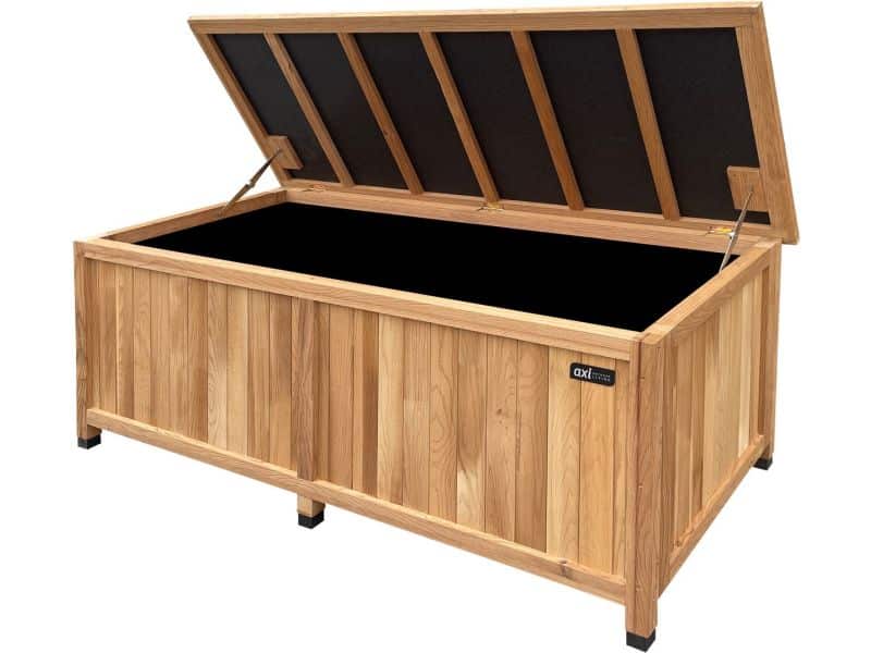 AXI Milo houten Opbergbox M Bruin - Kussenbox met bodem - 390 Liter - 160x70x62 cm - Gecarboniseerd Hemlock hout - Opbergbox Tuin