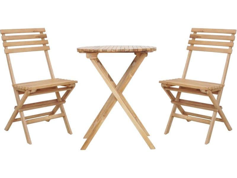 AXI Rae 3-delige Houten Bistroset Teak -Balkonset 2 stoelen en