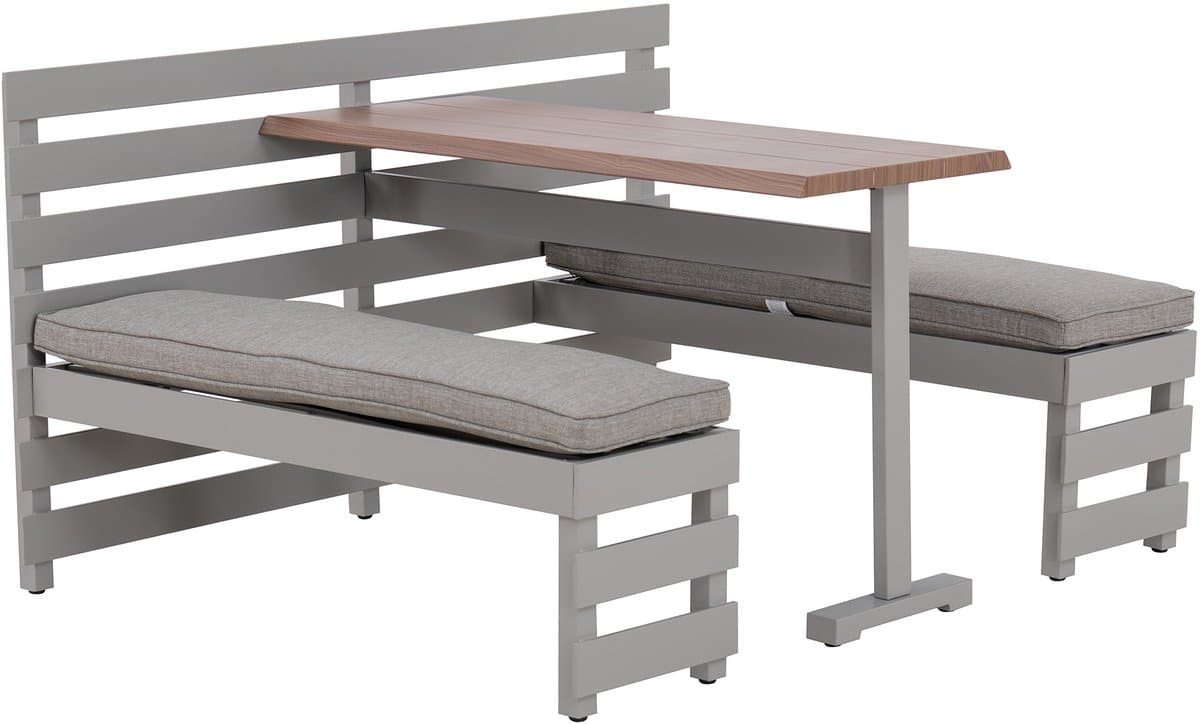 balkon dining set 126 x 157cm in grijs