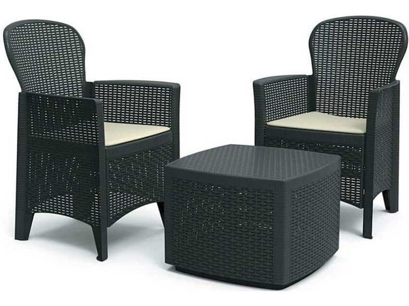 Balkonset Tree - 3-delig - Rotanlook - Kussen inclusief