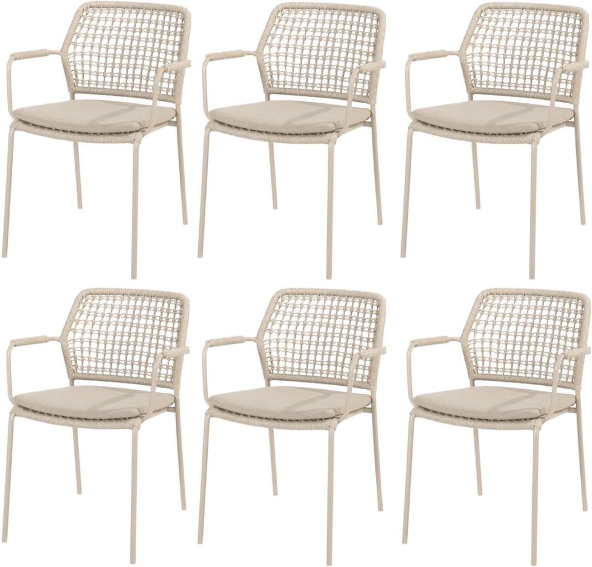 barista dining tuinstoel stapelbaar latte taste 4so set van 6