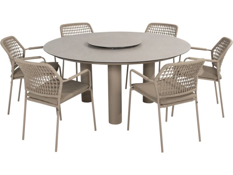 Barista Donato dining tuinset 160xH75 cm 7 delig keramiek latte