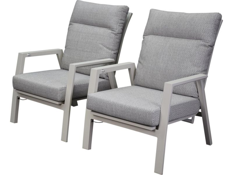 Barolo lounge balkonset 2 delig verstelbaar latte zand aluminium