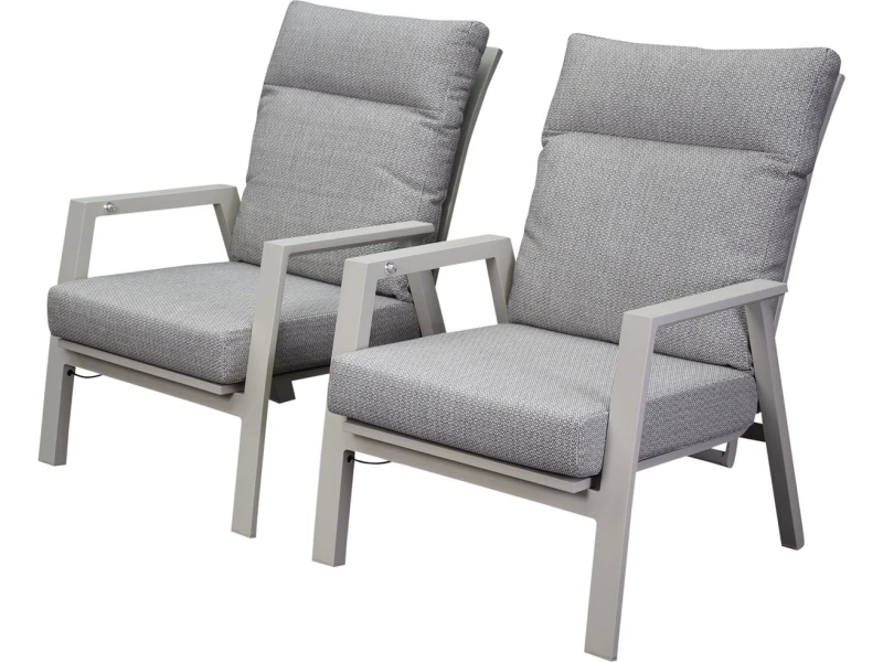 Barolo lounge balkonset 2 delig verstelbaar latte zand aluminium