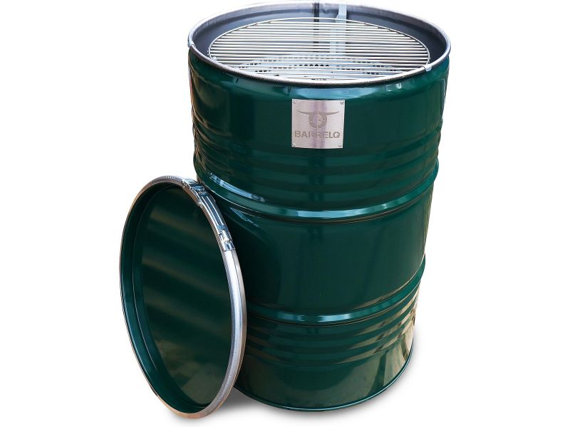 BarrelQ|Big|Multifunctioneel houtskool Barbecue- BBQ vuurton|vuurkof|statafel|British Racing Green Special Edition