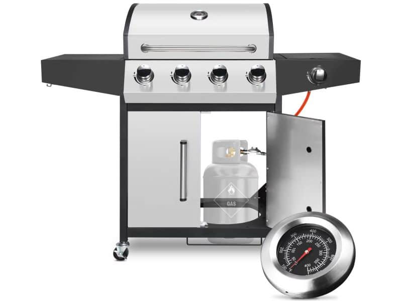 BBQ 5 in 1 - Barbecue op gas - Zilver