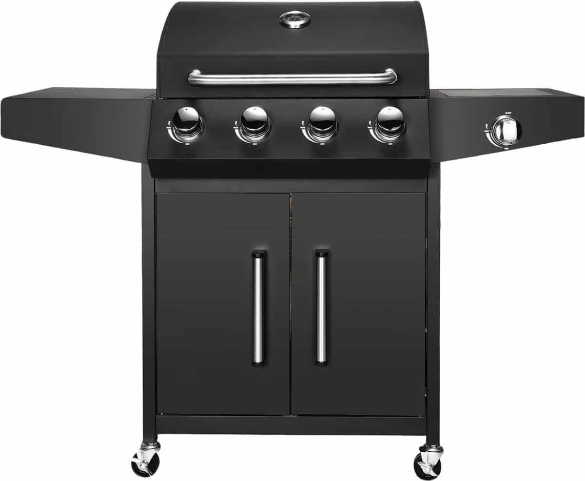 bbq 5 in 1 barbecue op gas zwart