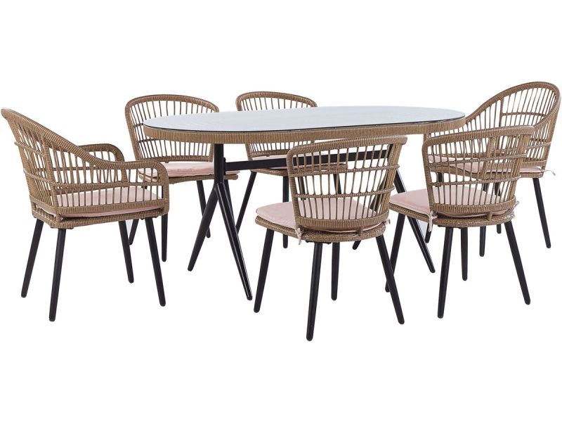 BELIANI ALIANO - Tuinset 6 personen - Natuurlijk - PE