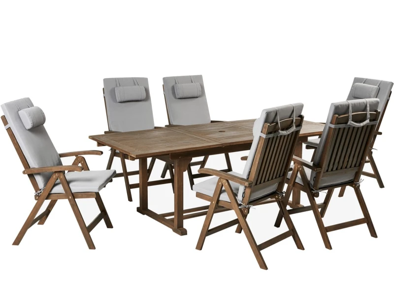 BELIANI AMANTEA PREMIUM - Tuinset voor 6 - Lichtgrijs