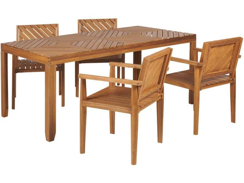 BELIANI BARATTI - Tuinset voor 4 - Lichtbruin - Acaciahout