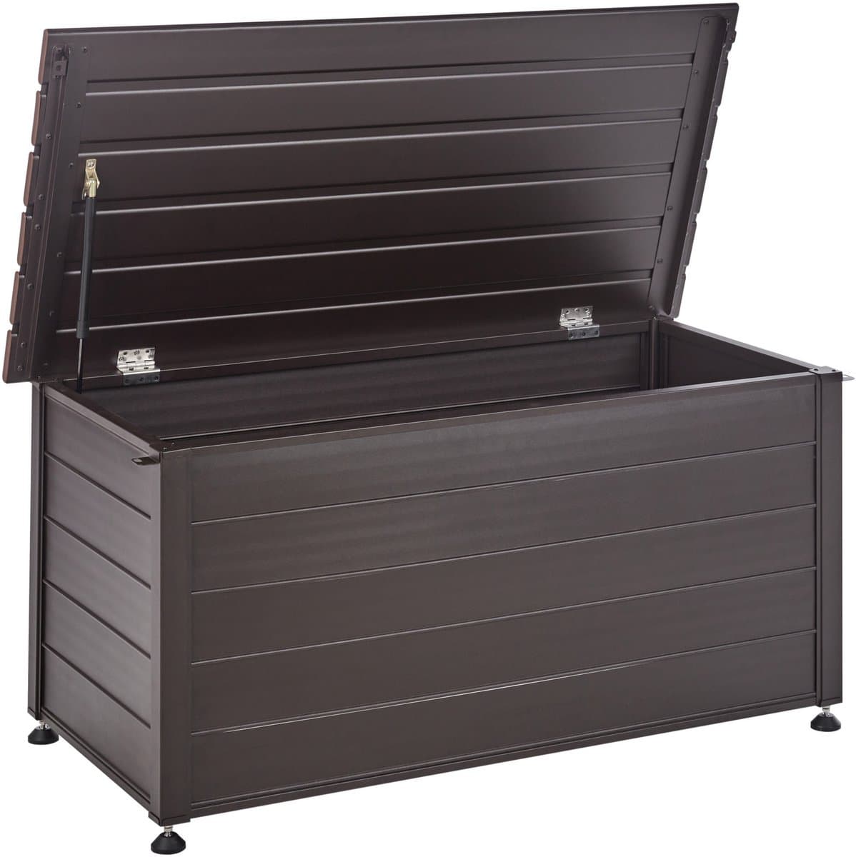 beliani campalto kussenbox donkerbruin 123 x 60 cm aluminium