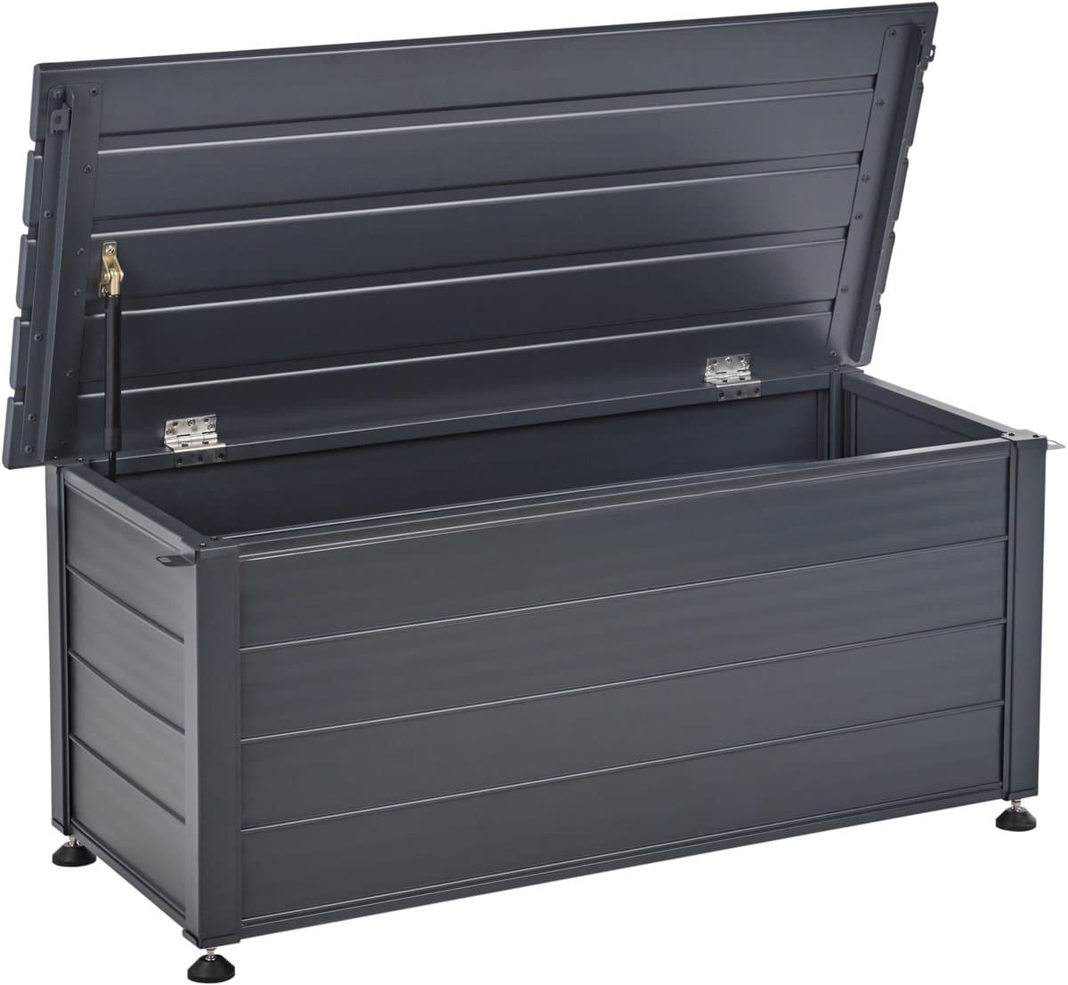 beliani campalto kussenbox donkergrijs 113 x 50 cm aluminium