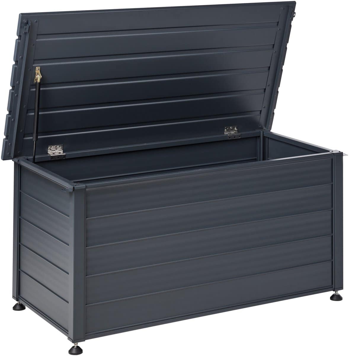 beliani campalto kussenbox donkergrijs 123 x 60 cm aluminium