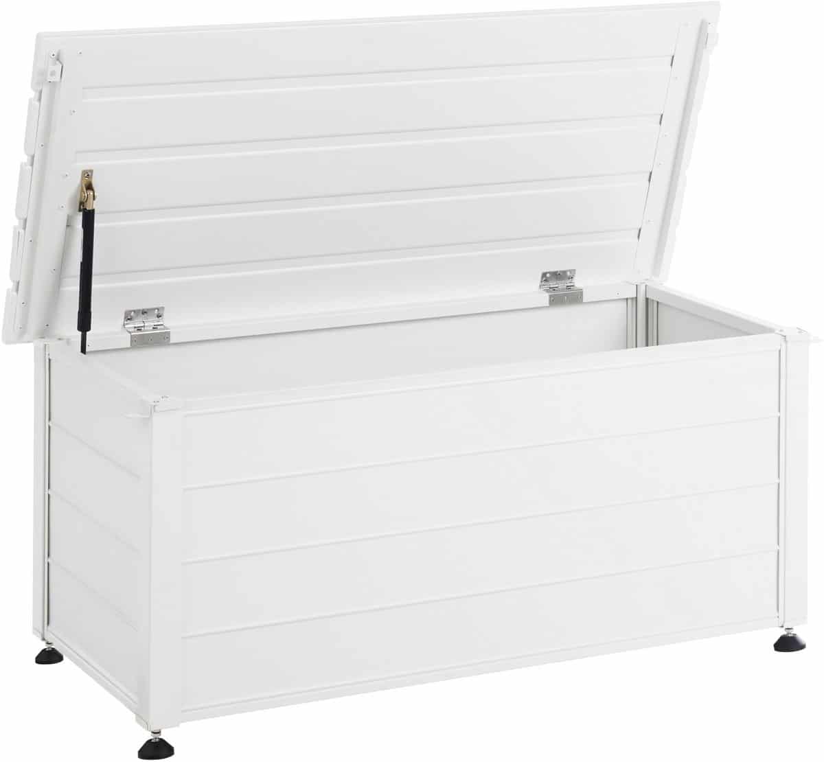 beliani campalto kussenbox wit 113 x 50 cm aluminium