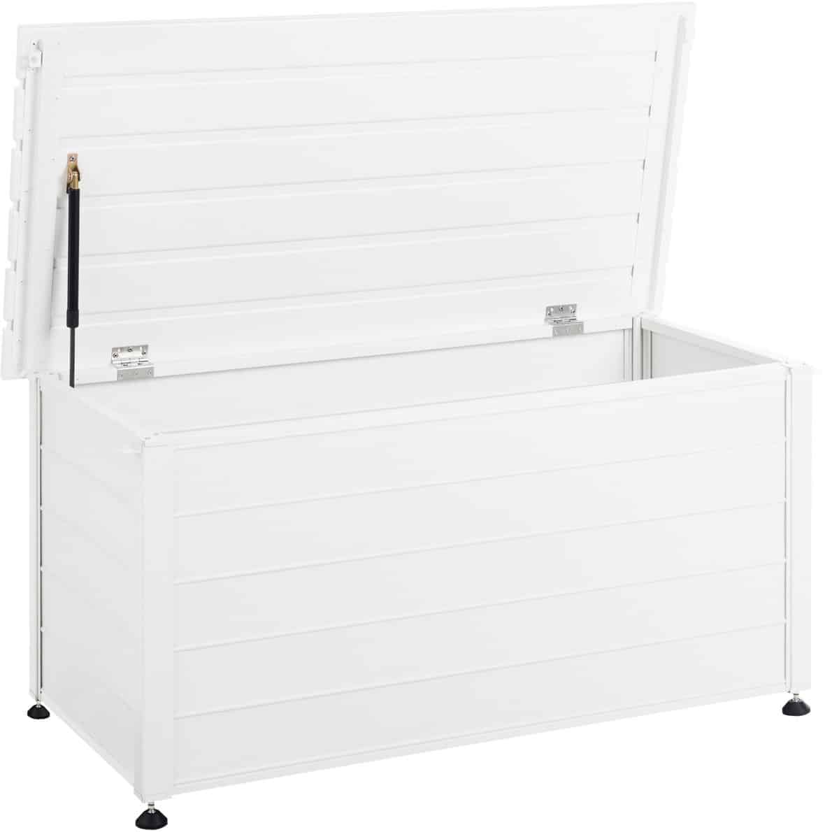 beliani campalto kussenbox wit 123 x 60 cm aluminium
