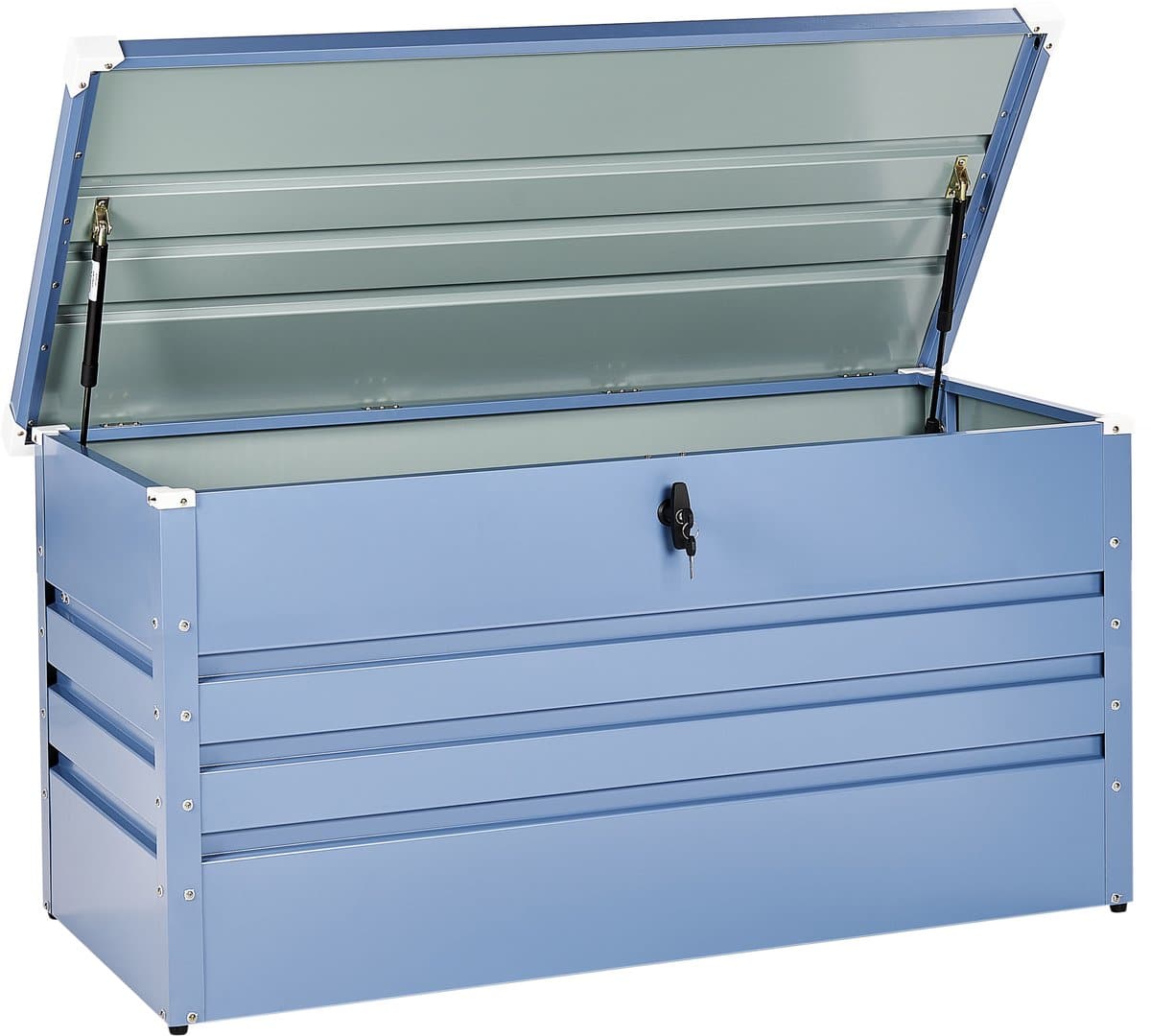 beliani cebrosa kussenbox blauw 400 l staal