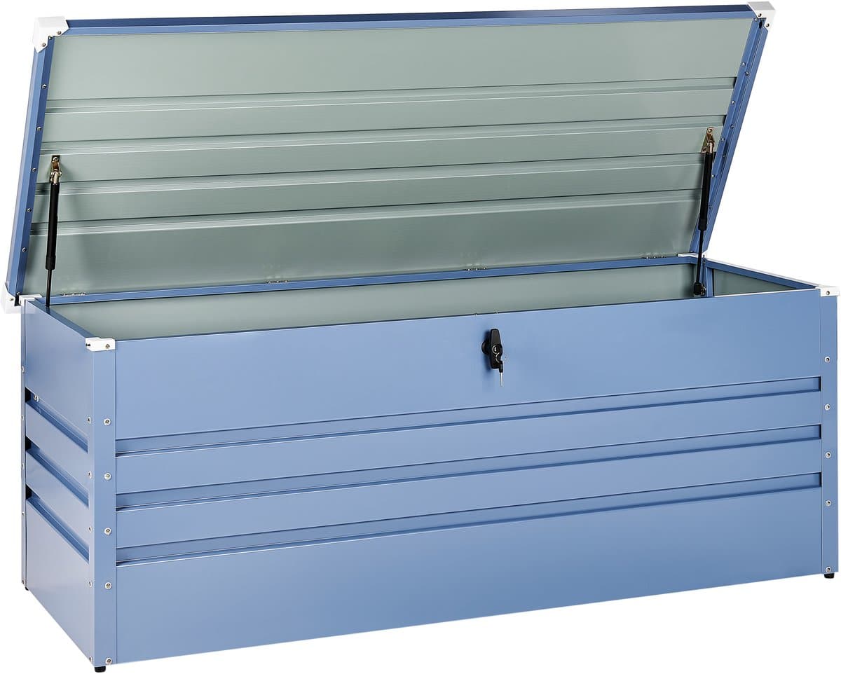 beliani cebrosa kussenbox blauw 600 l staal