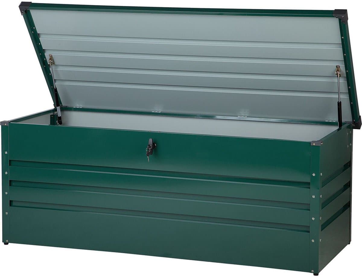 beliani cebrosa l kussenbox donkergroen staal