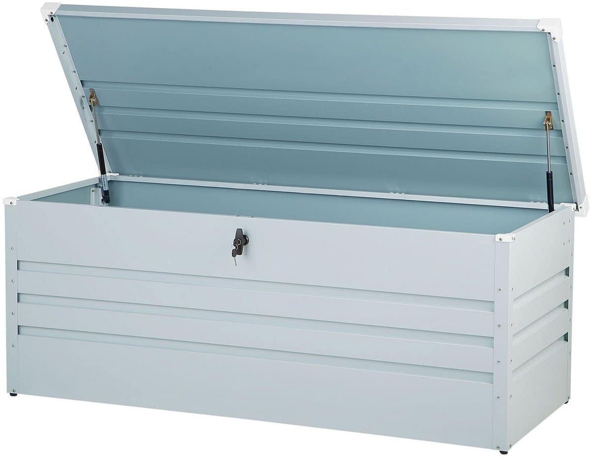 beliani cebrosa l kussenbox lichtgrijs staal