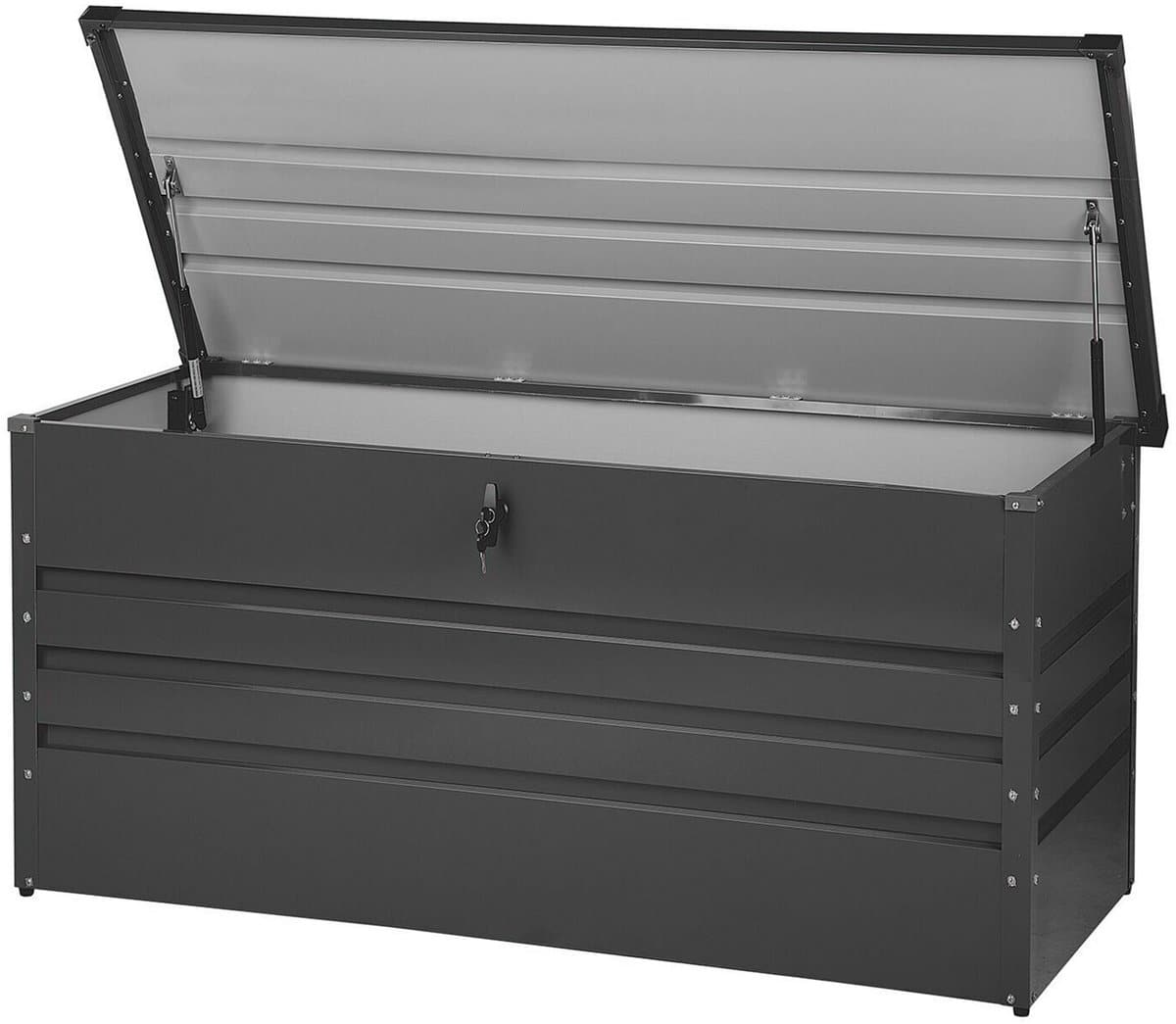 beliani cebrosa m kussenbox grafietgrijs 400 l staal