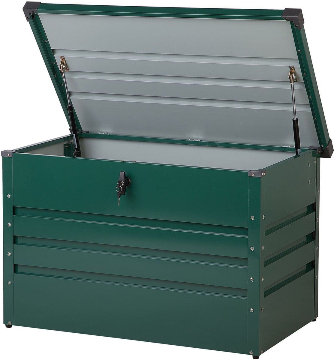 beliani cebrosa s kussenbox donkergroen staal