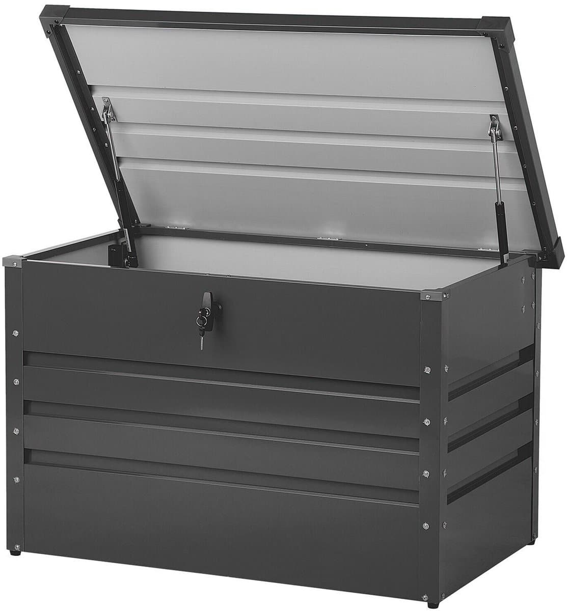 beliani cebrosa s kussenbox grafietgrijs 300 l staal