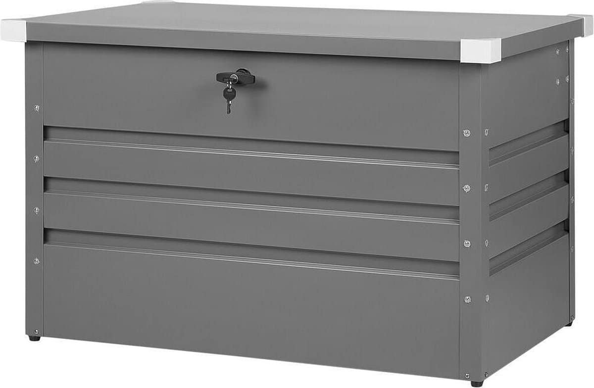 beliani cebrosa s kussenbox grijs staal