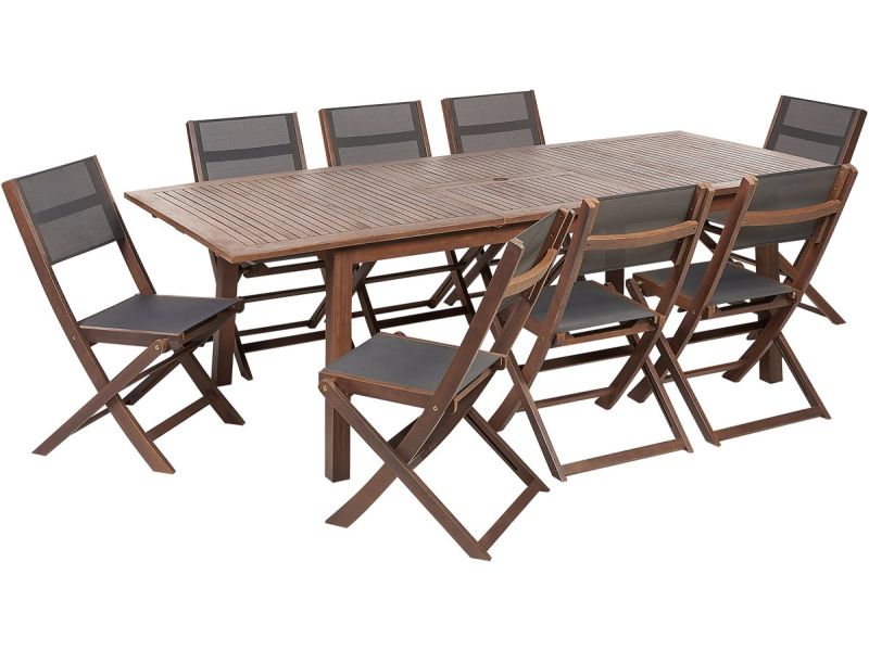 BELIANI CESANA - Tuinset voor 8 - Donkerbruin - Acaciahout