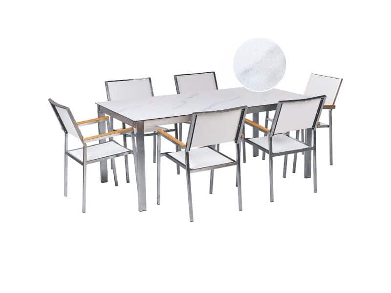 BELIANI COSOLETO/GROSSETO - Tuinset 6 persoons - Wit marmer