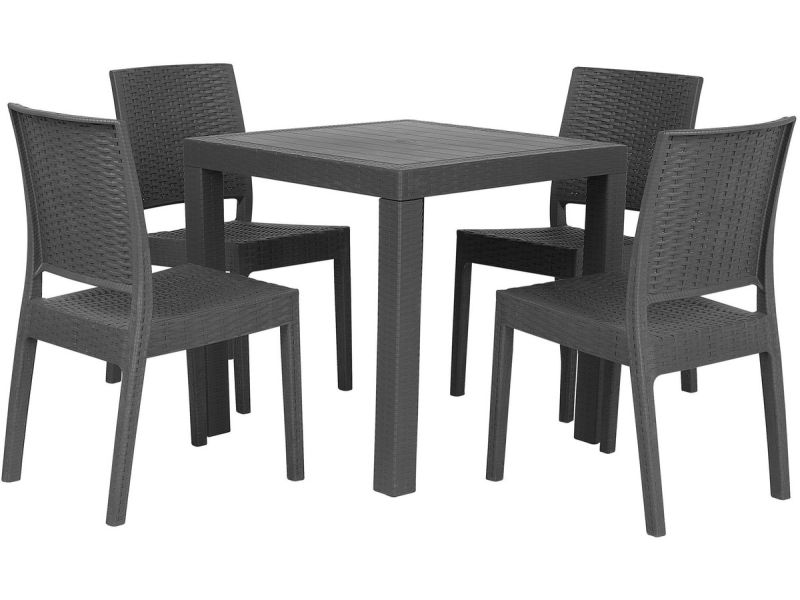 BELIANI FOSSANO S - Tuinset voor 4 - Grafietgrijs