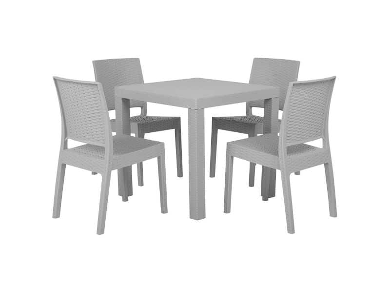 BELIANI FOSSANO S - Tuinset voor 4 - Lichtgrijs