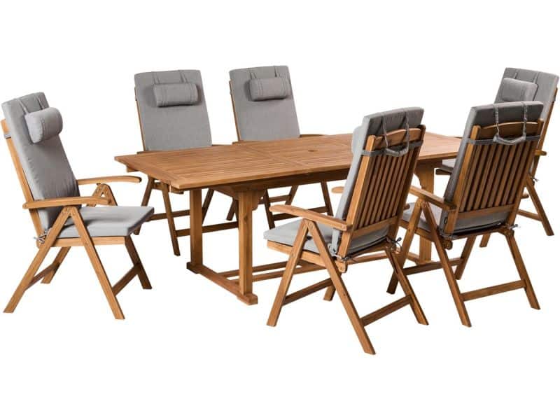 BELIANI JAVA PREMIUM - Tuinset voor 6 - Grijsmelange