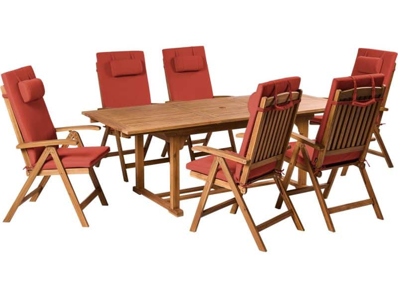 BELIANI JAVA PREMIUM - Tuinset voor 6 - Rood