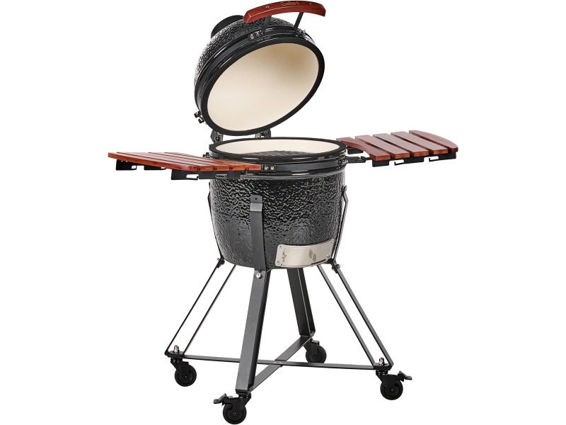 BELIANI KAMADO - Houtskoolgrill - Zwart - Keramiek